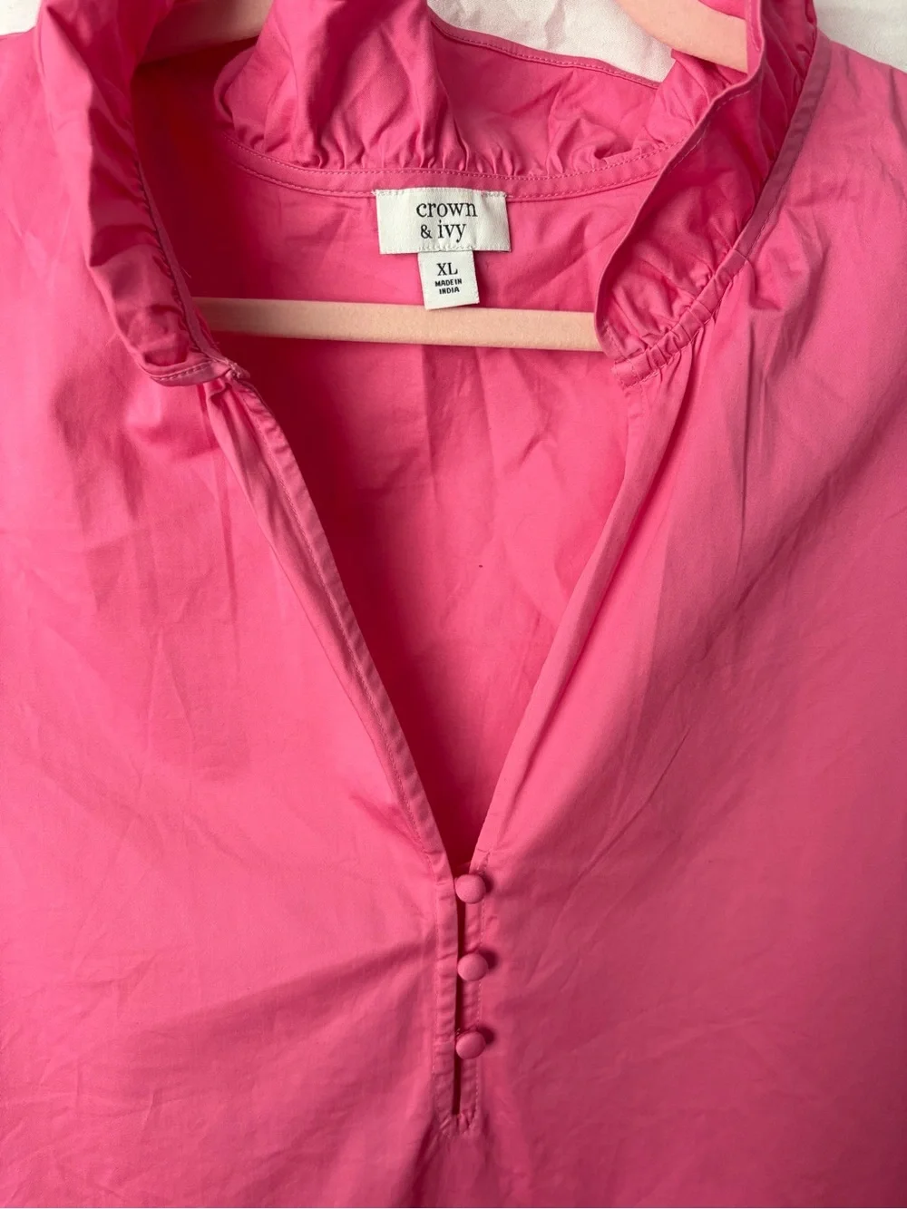 crown & ivy Button-Front V-Neck Dress - Picture 2 of 4